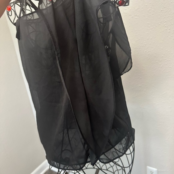 Jessica Simpson Black Sheer Ruffled Blouse - Picture 7 of 15